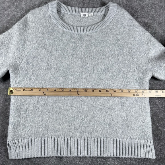 Gap Sweater‎ Women's Medium Gray Wool Blend Crew Neck Thick Heavy Cozy - Picture 5 of 6